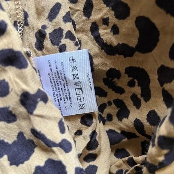 FAITHFULL THE BRAND ELFRIDA Leopard Print Wrap Midi dress XS - Picture 5 of 6